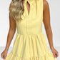 Soft Yellow Faux Leather Dress