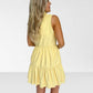 Soft Yellow Faux Leather Dress