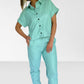 Mint Leather Top