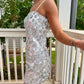 Silver Petal Party Dress