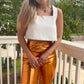 Orange Metallic Pants