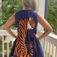 Queen of Sparkles Navy Statement Tiger Dress