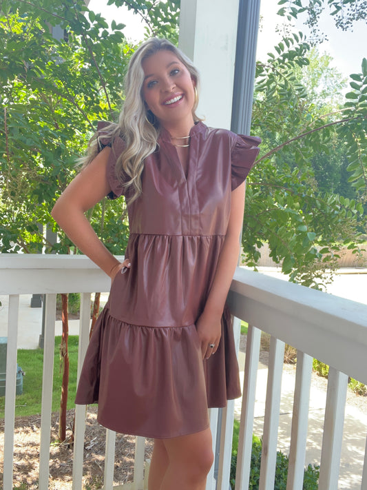 Chocolate Leather Dress