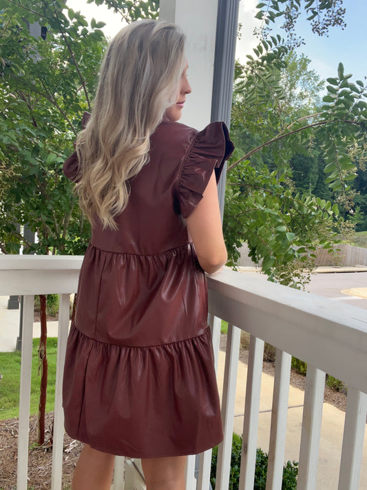 Chocolate Leather Dress