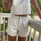 Buddy Love White Leather Shorts