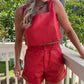Buddy Love Red Leather Shorts