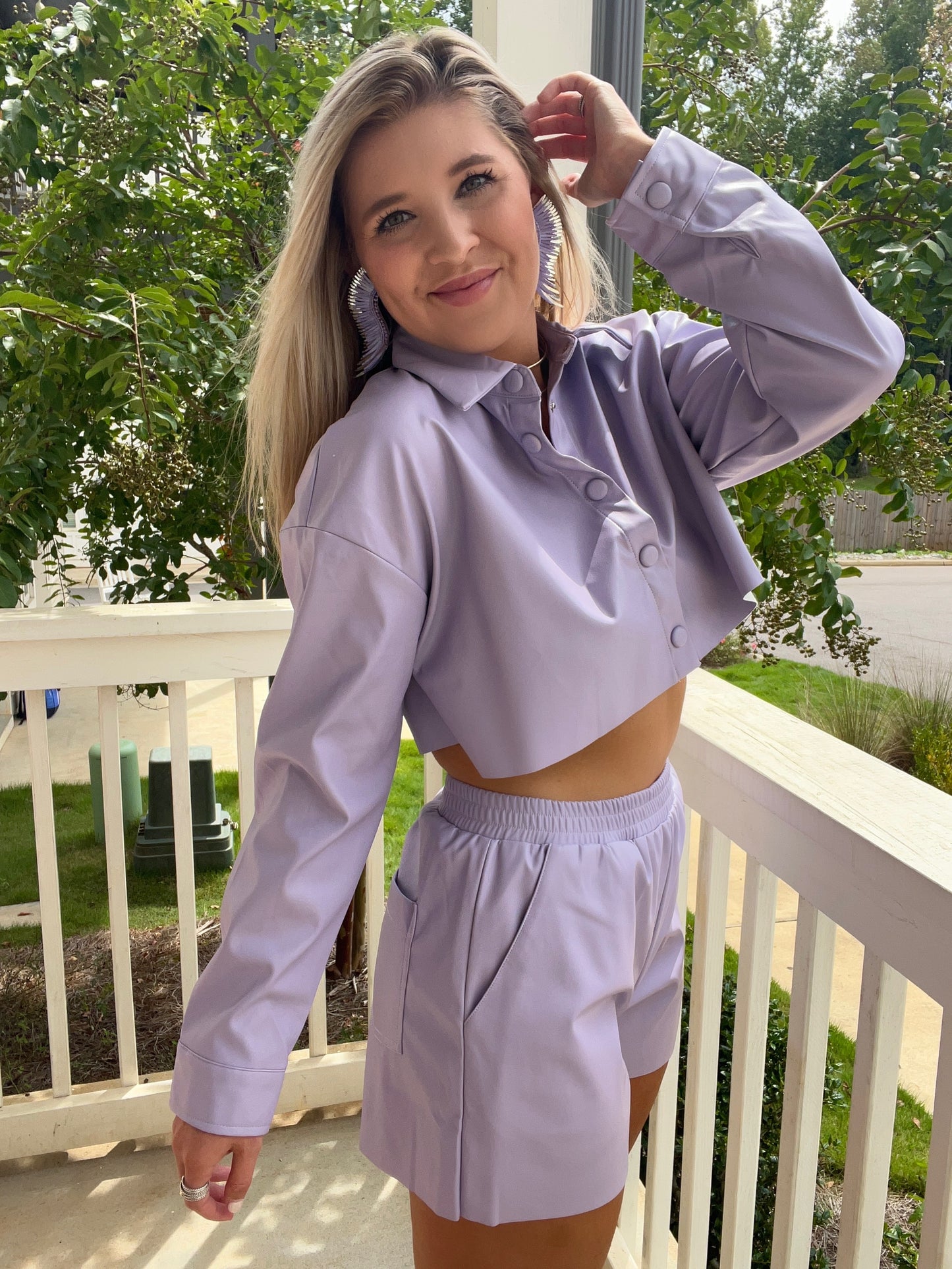 Lilac Leather Set