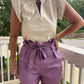 Lavender Leather Shorts