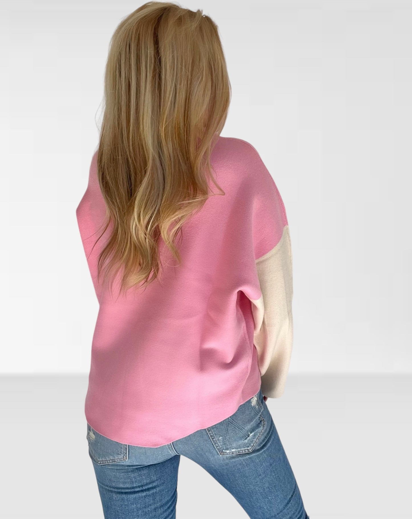 Pink Colorblock Sweater