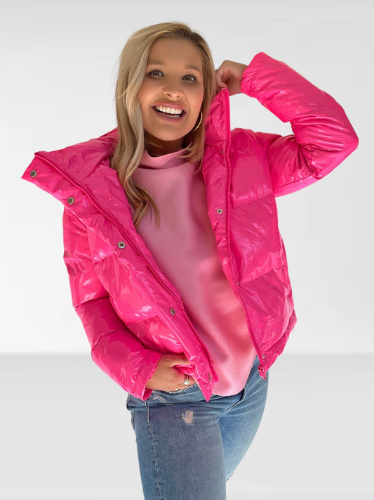 Pink Patent Puffer