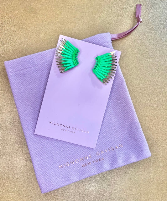 Mignonne Gavigan Neon Green Mini Madeline Earrings