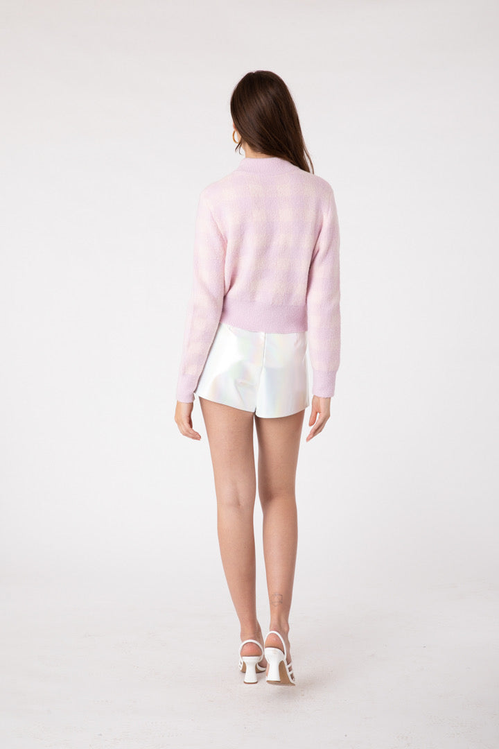 Lilac Checkmate Sweater