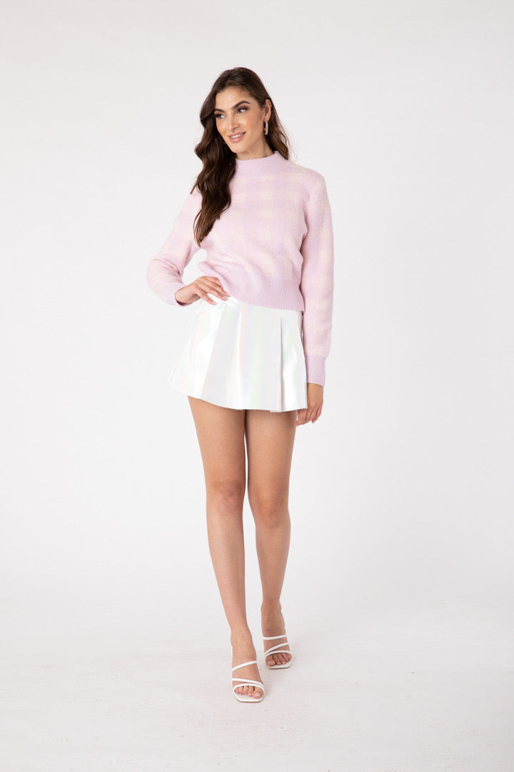 Lilac Checkmate Sweater