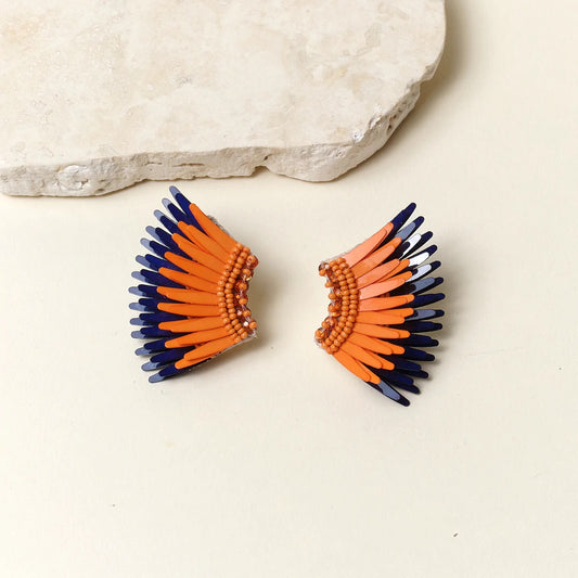Mignonne Gavigan Orange/Navy Mini Madeline Earrings