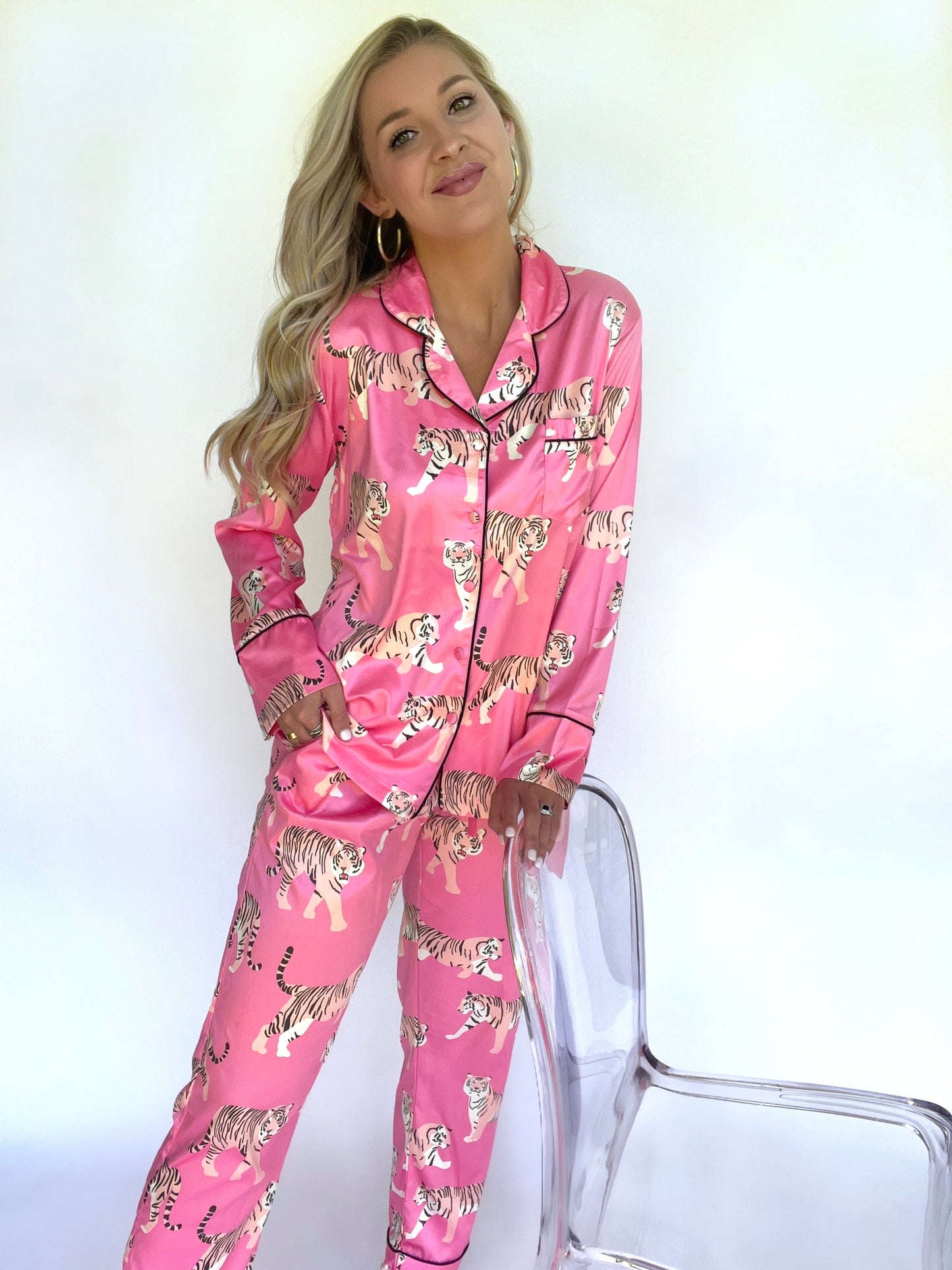 Pink Tigers Pajama Set