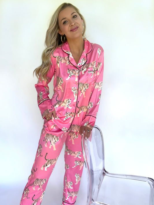 Pink Tigers Pajama Set