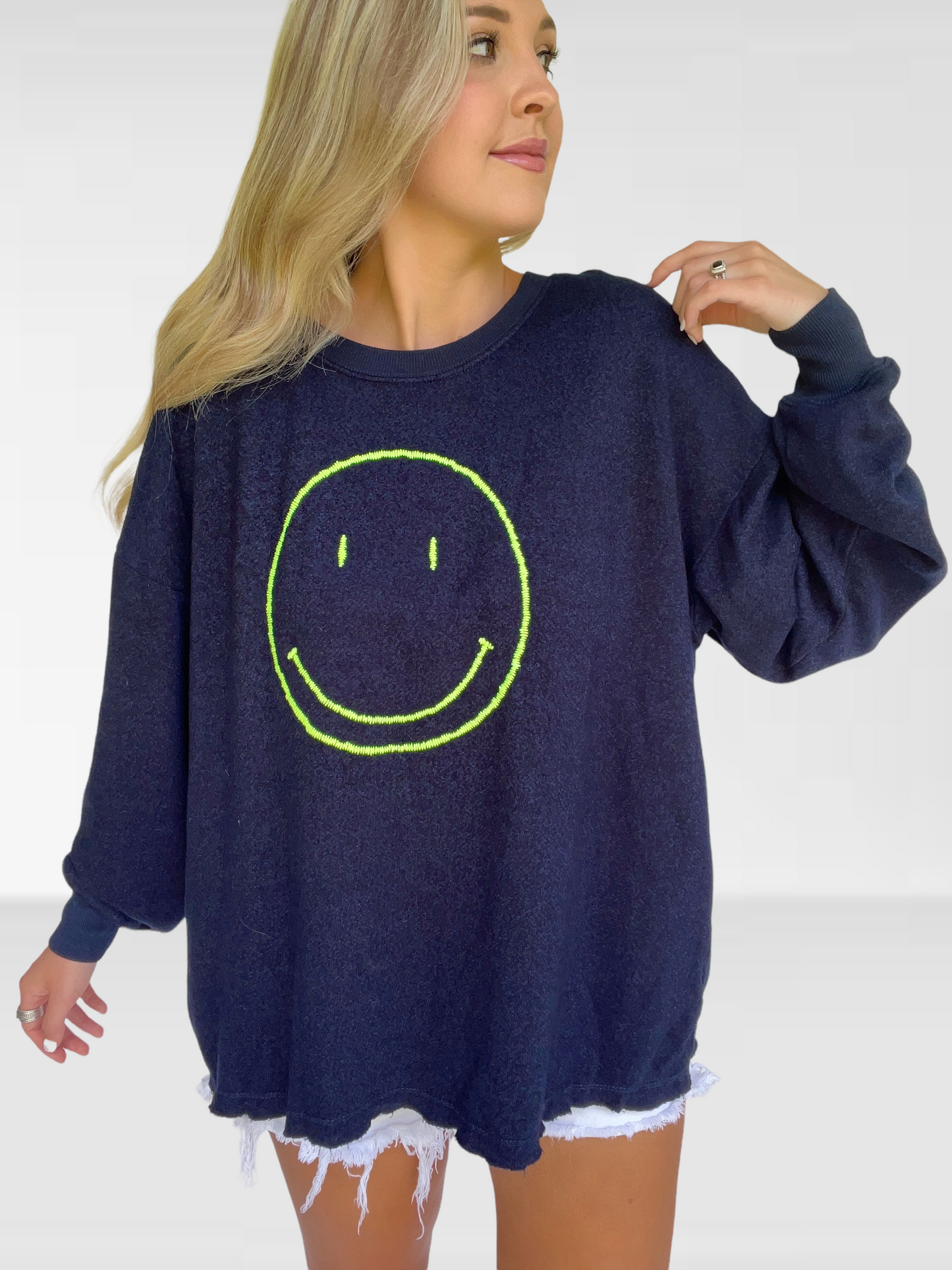 Navy Smile Pullover
