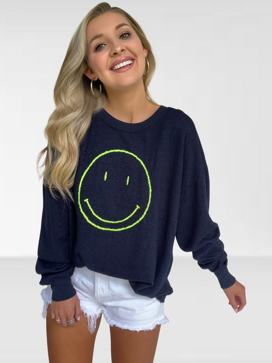 Navy Smile Pullover