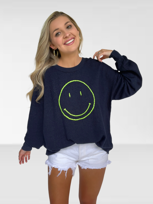 Navy Smile Pullover