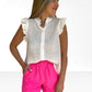 Neon Stitch Ruffle Top