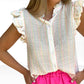 Neon Stitch Ruffle Top