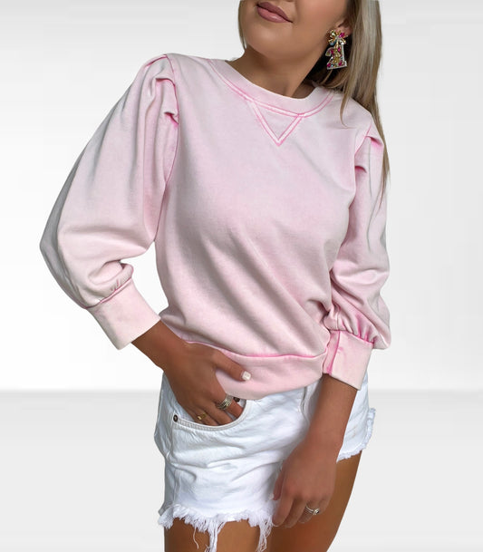 Baby Pink Washed Sweatshirt