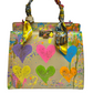 Anca Barbu Neutral Hearts Bag with Yellow Scarf