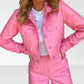 Pink Faux Croc Jacket
