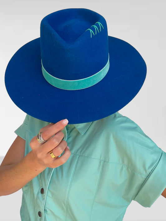 Ocean Blue Stitch Hat